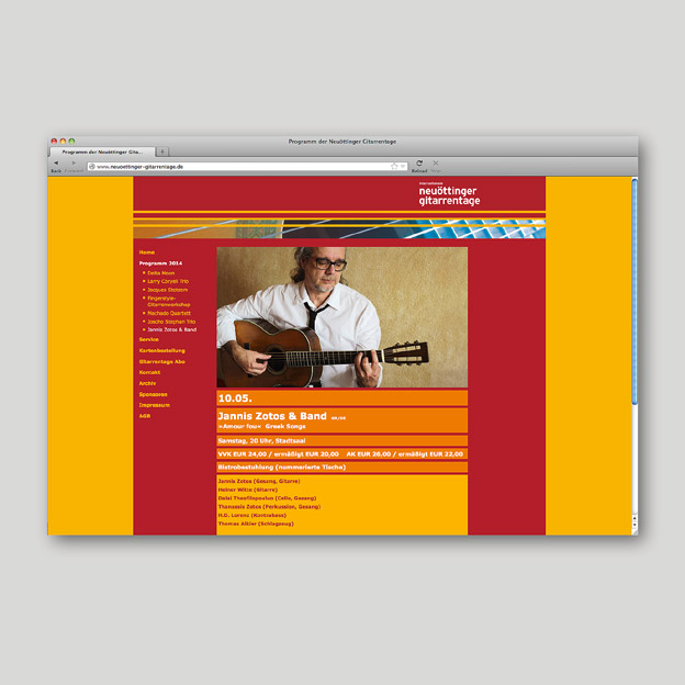 Neuöttinger Gitarrentage, Website